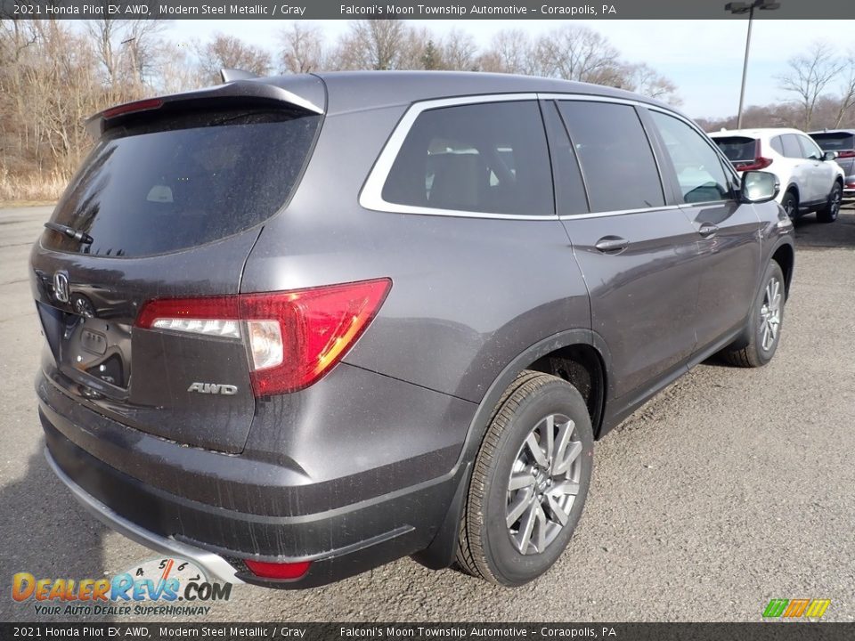 2021 Honda Pilot EX AWD Modern Steel Metallic / Gray Photo #5