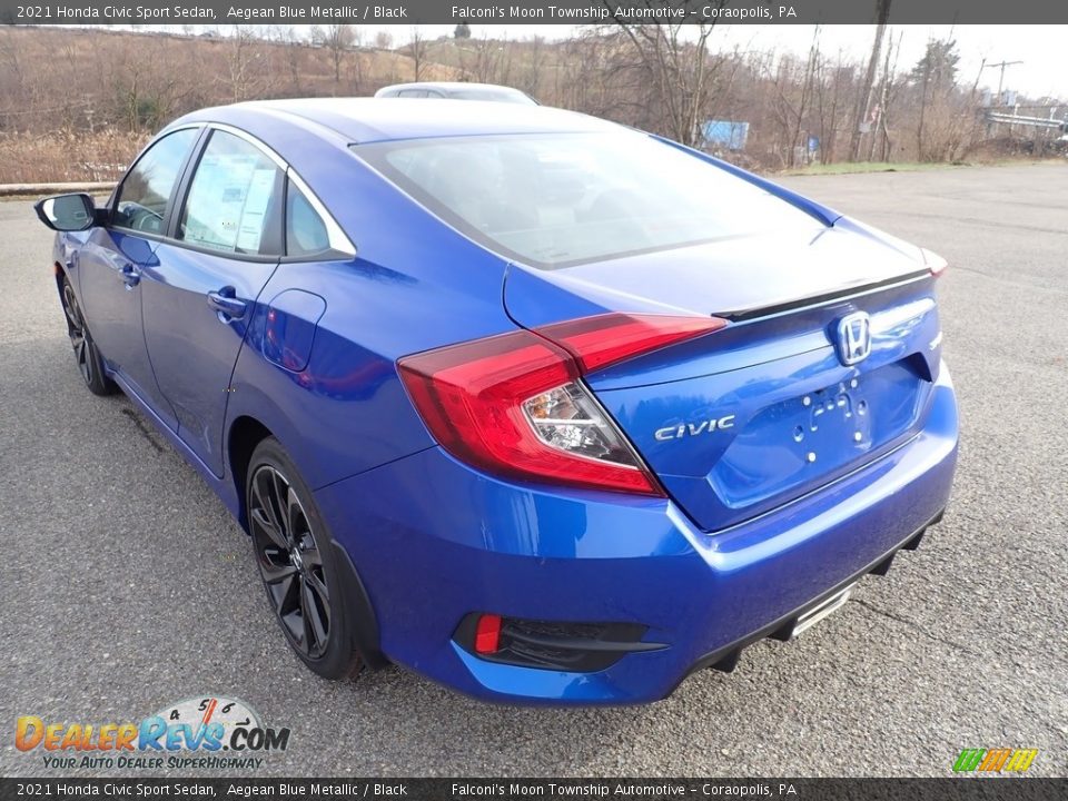 2021 Honda Civic Sport Sedan Aegean Blue Metallic / Black Photo #3