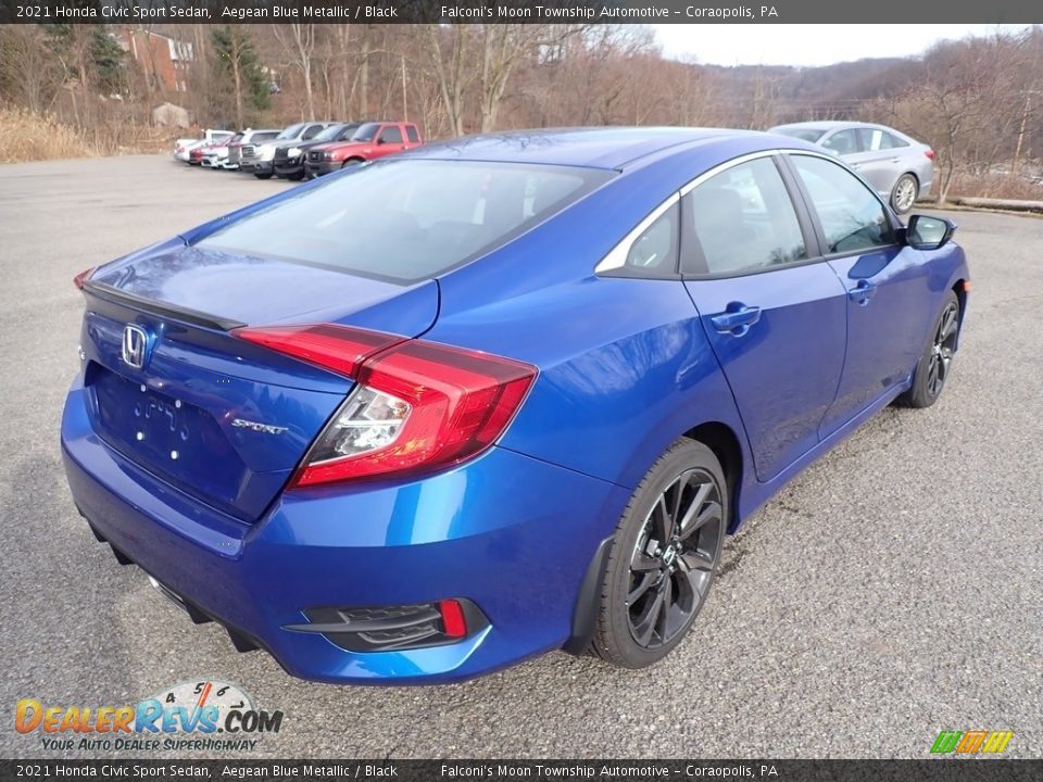 2021 Honda Civic Sport Sedan Aegean Blue Metallic / Black Photo #5