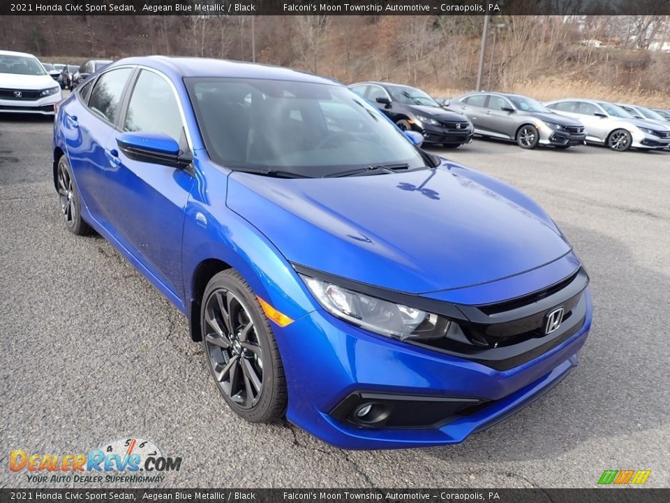 2021 Honda Civic Sport Sedan Aegean Blue Metallic / Black Photo #6