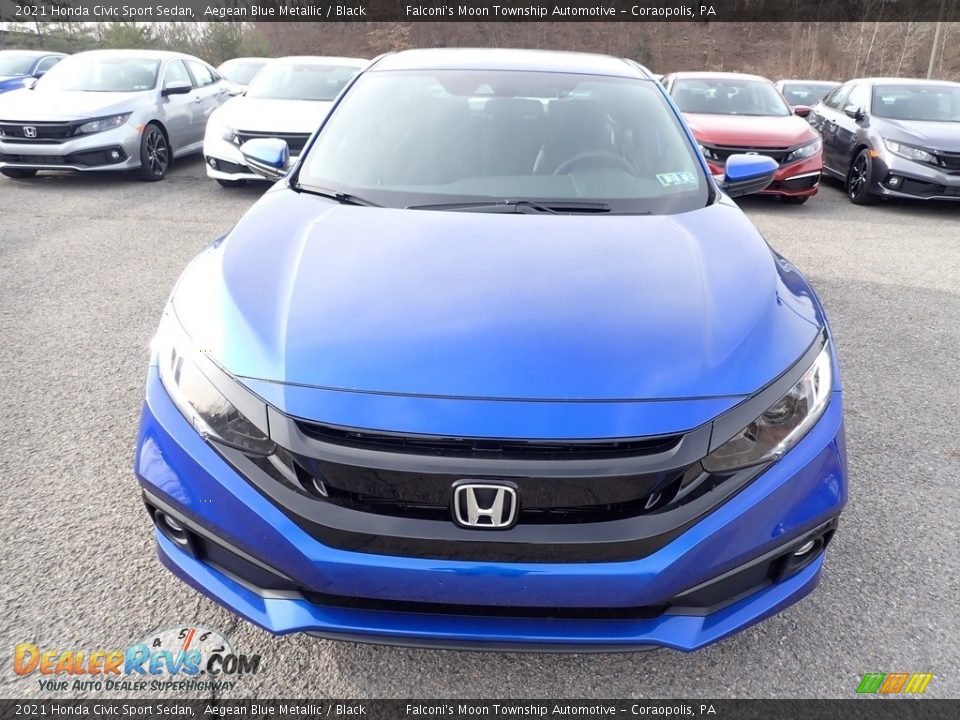 2021 Honda Civic Sport Sedan Aegean Blue Metallic / Black Photo #7