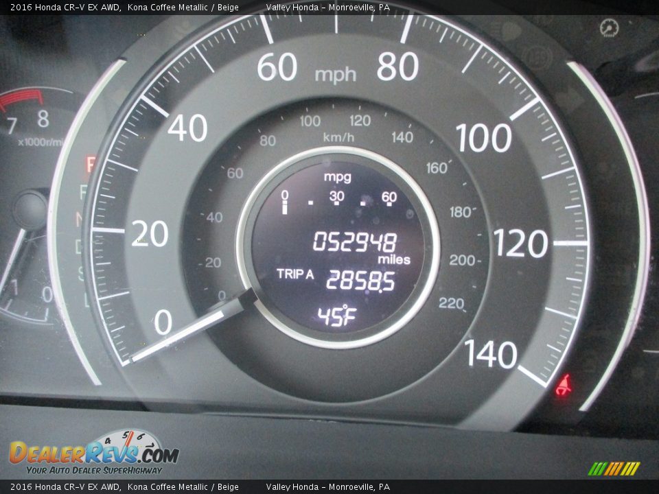 2016 Honda CR-V EX AWD Kona Coffee Metallic / Beige Photo #20