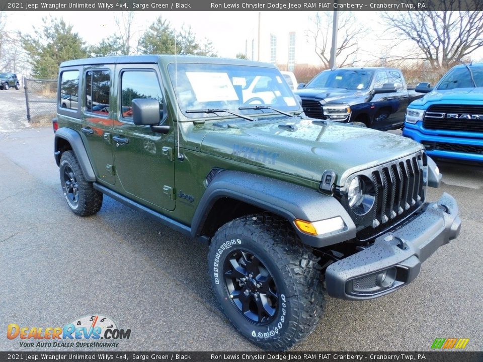 2021 Jeep Wrangler Unlimited Willys 4x4 Sarge Green / Black Photo #3