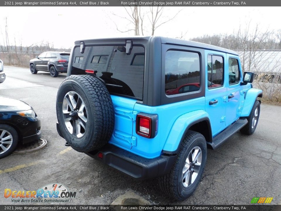 2021 Jeep Wrangler Unlimited Sahara 4x4 Chief Blue / Black Photo #5