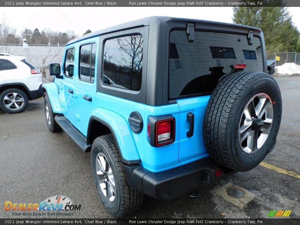2021 Jeep Wrangler Unlimited Sahara 4x4 Chief Blue / Black Photo #8