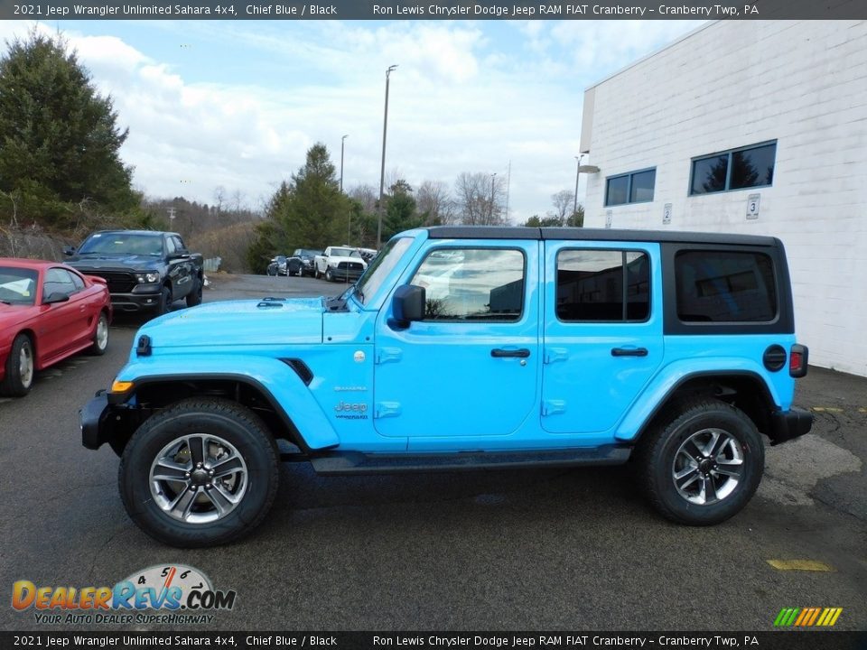 2021 Jeep Wrangler Unlimited Sahara 4x4 Chief Blue / Black Photo #9