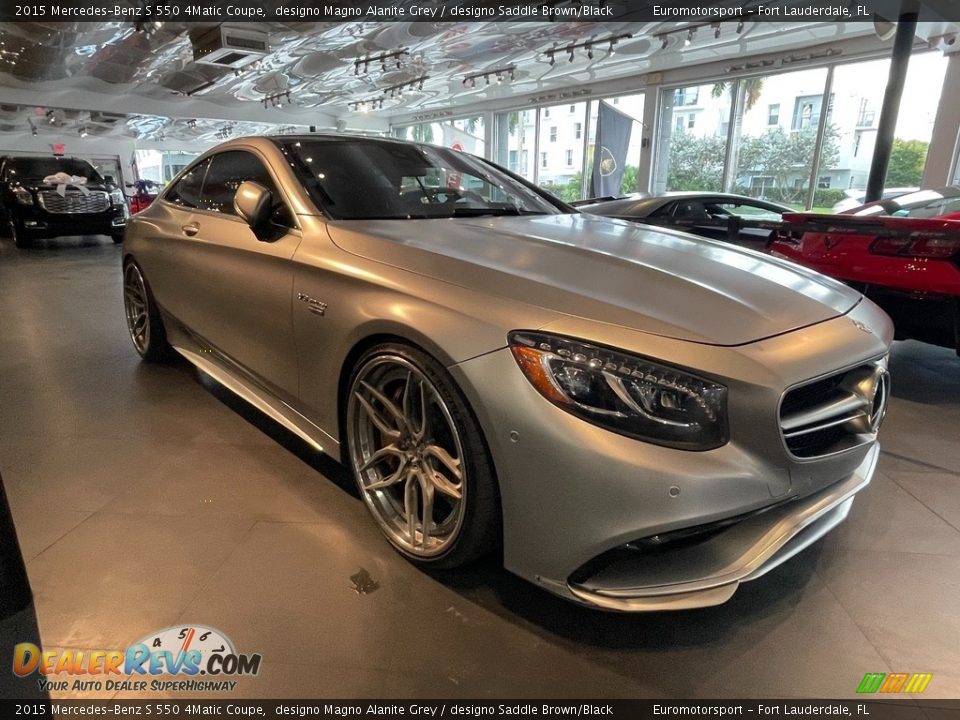 2015 Mercedes-Benz S 550 4Matic Coupe designo Magno Alanite Grey / designo Saddle Brown/Black Photo #1