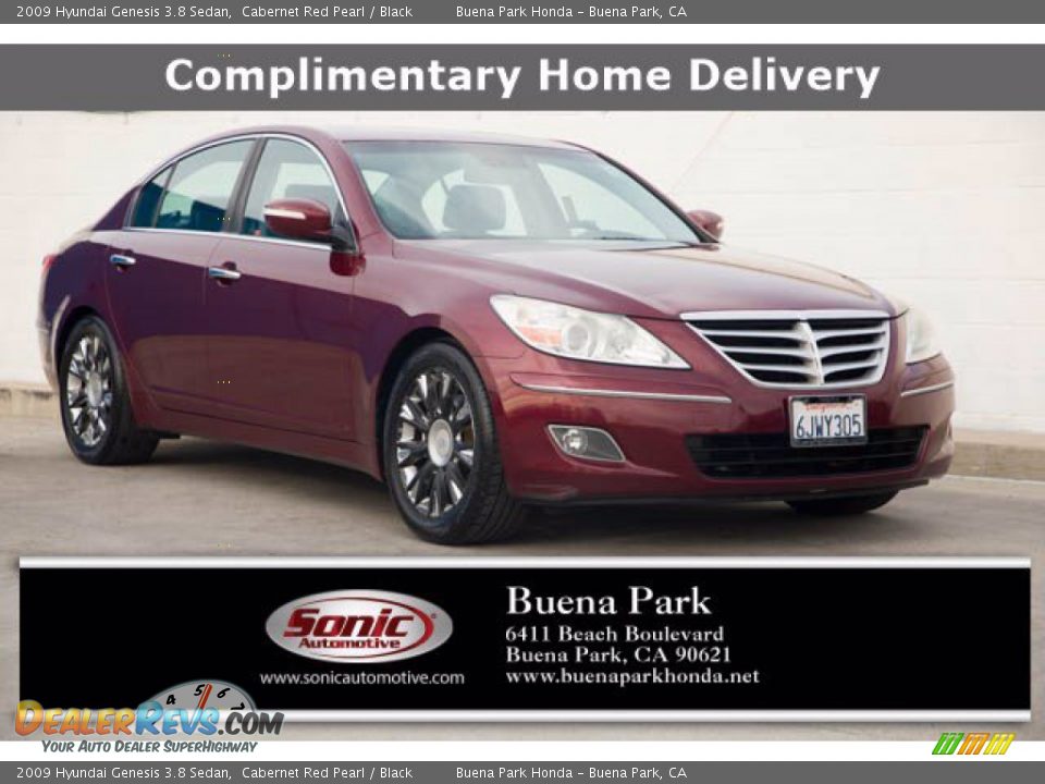 2009 Hyundai Genesis 3.8 Sedan Cabernet Red Pearl / Black Photo #1