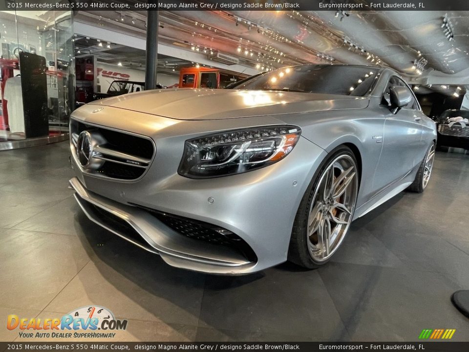 2015 Mercedes-Benz S 550 4Matic Coupe designo Magno Alanite Grey / designo Saddle Brown/Black Photo #10