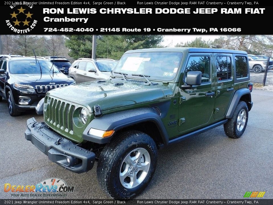 2021 Jeep Wrangler Unlimited Freedom Edition 4x4 Sarge Green / Black Photo #1