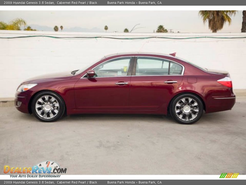 2009 Hyundai Genesis 3.8 Sedan Cabernet Red Pearl / Black Photo #8