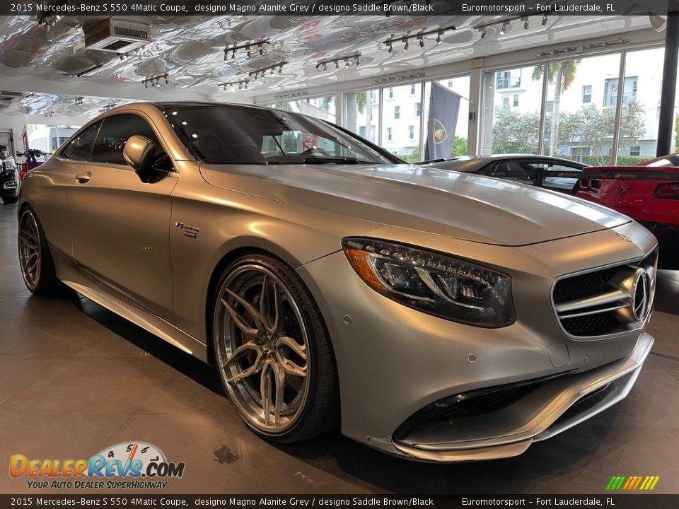 2015 Mercedes-Benz S 550 4Matic Coupe designo Magno Alanite Grey / designo Saddle Brown/Black Photo #12