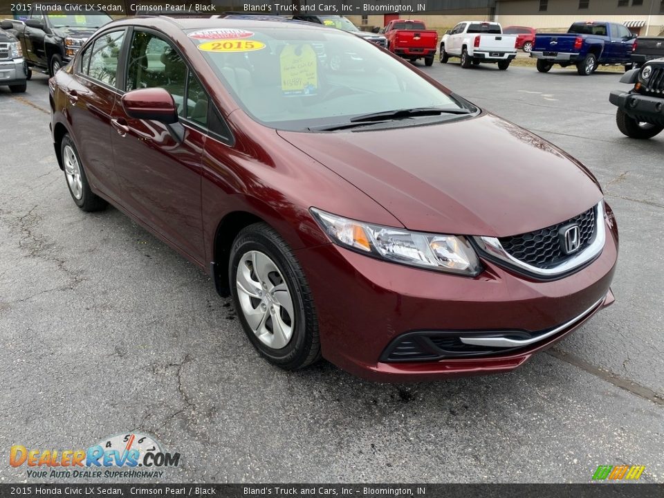 2015 Honda Civic LX Sedan Crimson Pearl / Black Photo #4