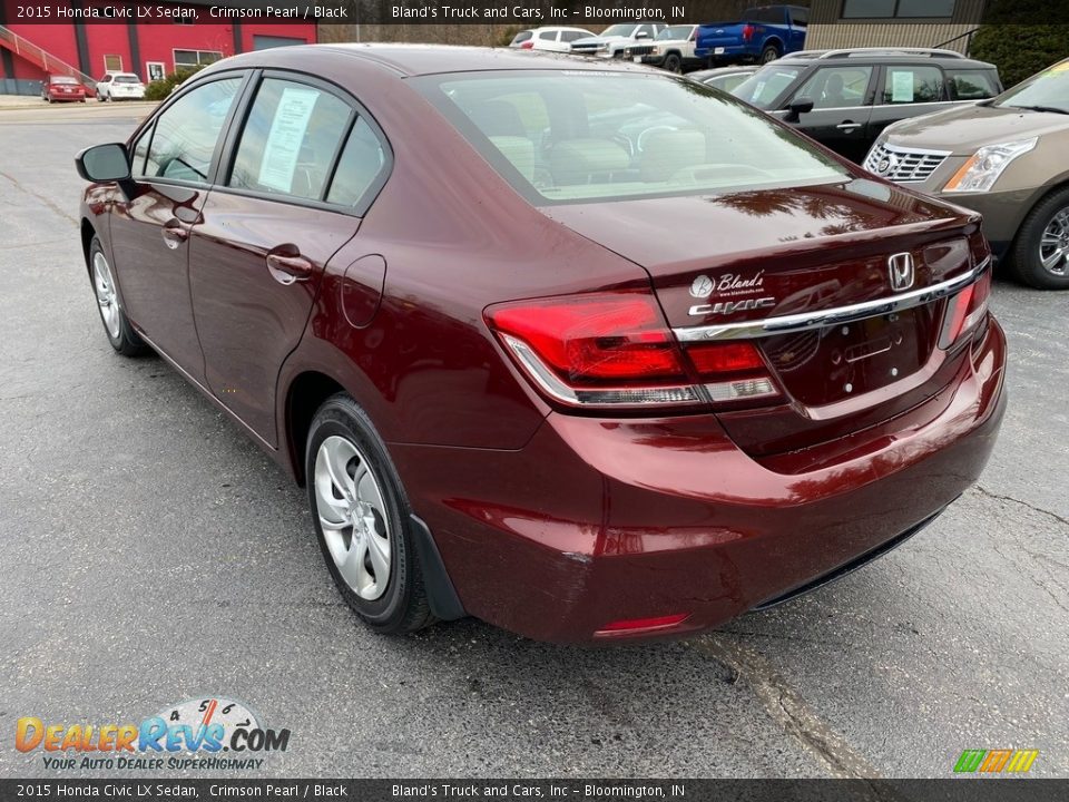 2015 Honda Civic LX Sedan Crimson Pearl / Black Photo #8