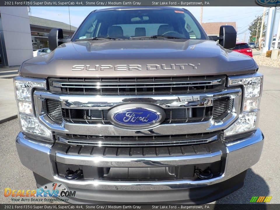 2021 Ford F350 Super Duty XL SuperCab 4x4 Stone Gray / Medium Earth Gray Photo #8