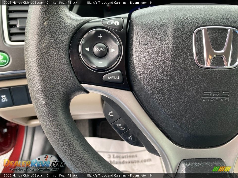 2015 Honda Civic LX Sedan Crimson Pearl / Black Photo #18