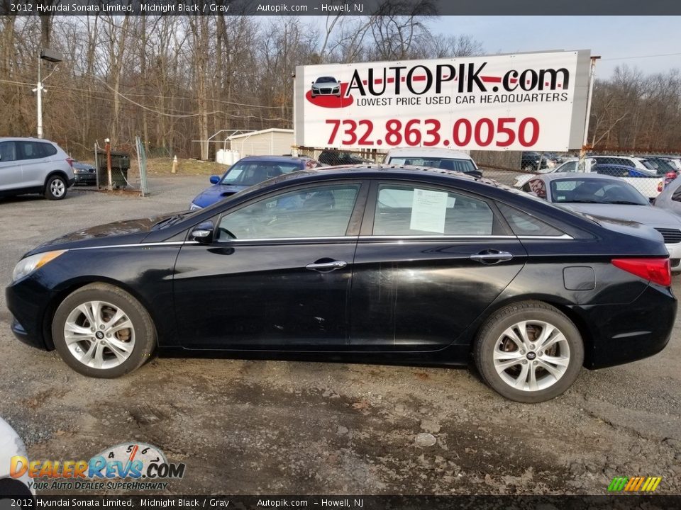 2012 Hyundai Sonata Limited Midnight Black / Gray Photo #2