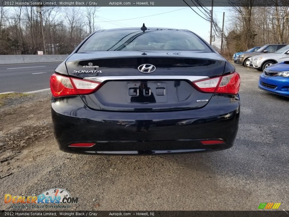 2012 Hyundai Sonata Limited Midnight Black / Gray Photo #4