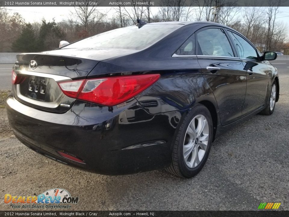 2012 Hyundai Sonata Limited Midnight Black / Gray Photo #5