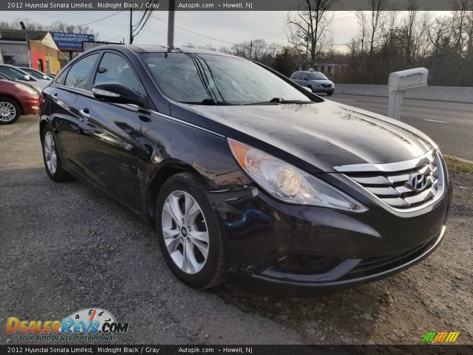 2012 Hyundai Sonata Limited Midnight Black / Gray Photo #7