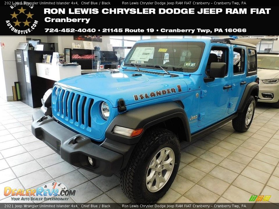 2021 Jeep Wrangler Unlimited Islander 4x4 Chief Blue / Black Photo #1