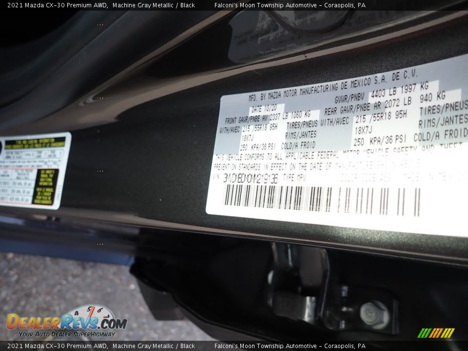 2021 Mazda CX-30 Premium AWD Machine Gray Metallic / Black Photo #12