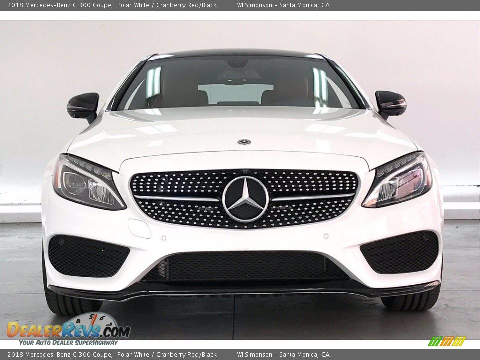 2018 Mercedes-Benz C 300 Coupe Polar White / Cranberry Red/Black Photo #2