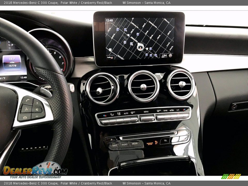 2018 Mercedes-Benz C 300 Coupe Polar White / Cranberry Red/Black Photo #5