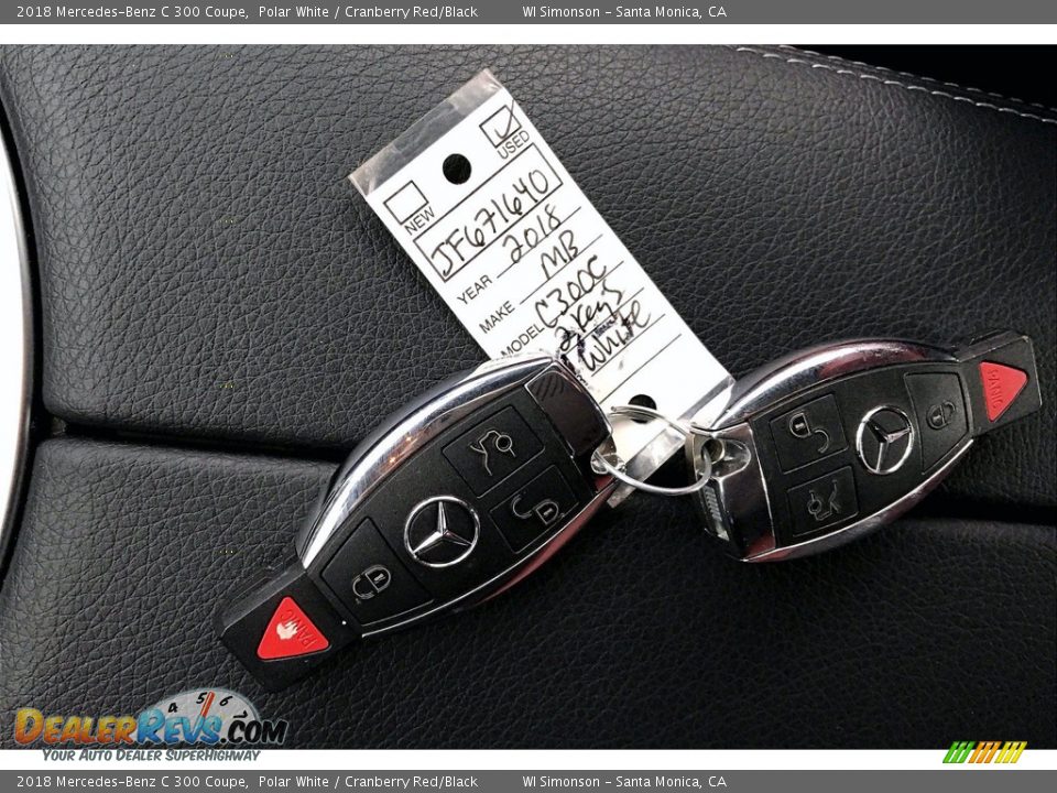 2018 Mercedes-Benz C 300 Coupe Polar White / Cranberry Red/Black Photo #11