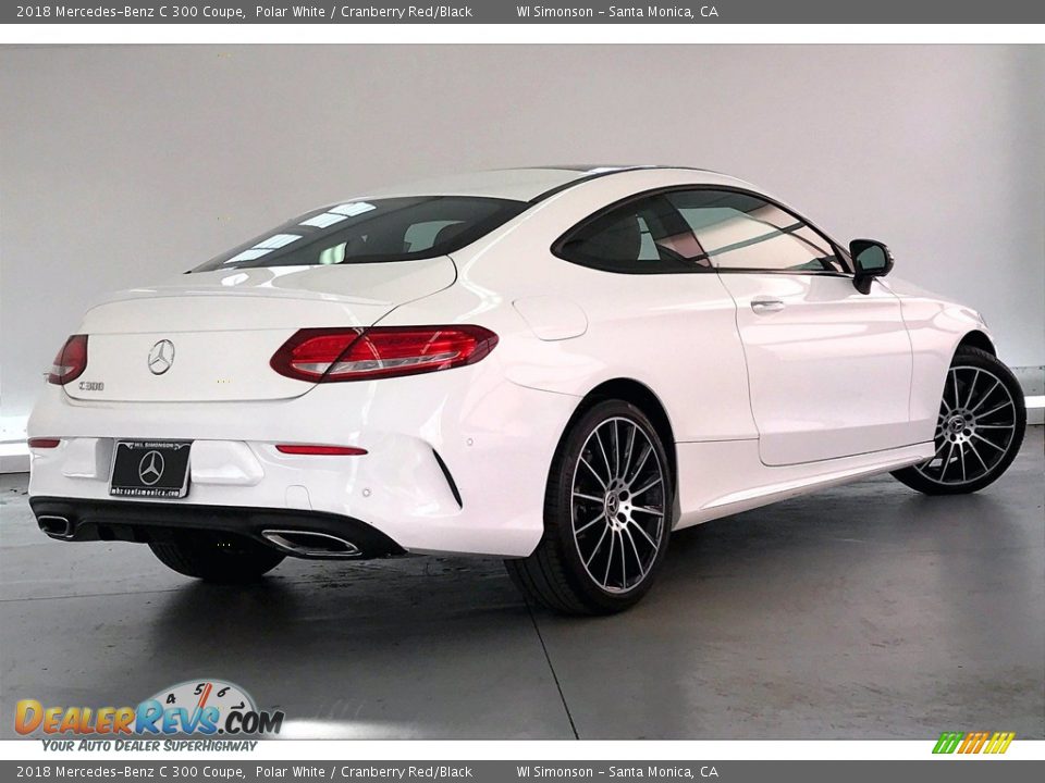 2018 Mercedes-Benz C 300 Coupe Polar White / Cranberry Red/Black Photo #13