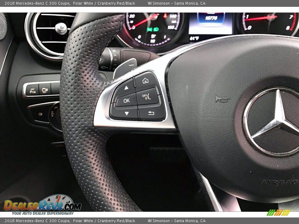 2018 Mercedes-Benz C 300 Coupe Polar White / Cranberry Red/Black Photo #21