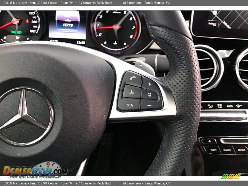 2018 Mercedes-Benz C 300 Coupe Polar White / Cranberry Red/Black Photo #22