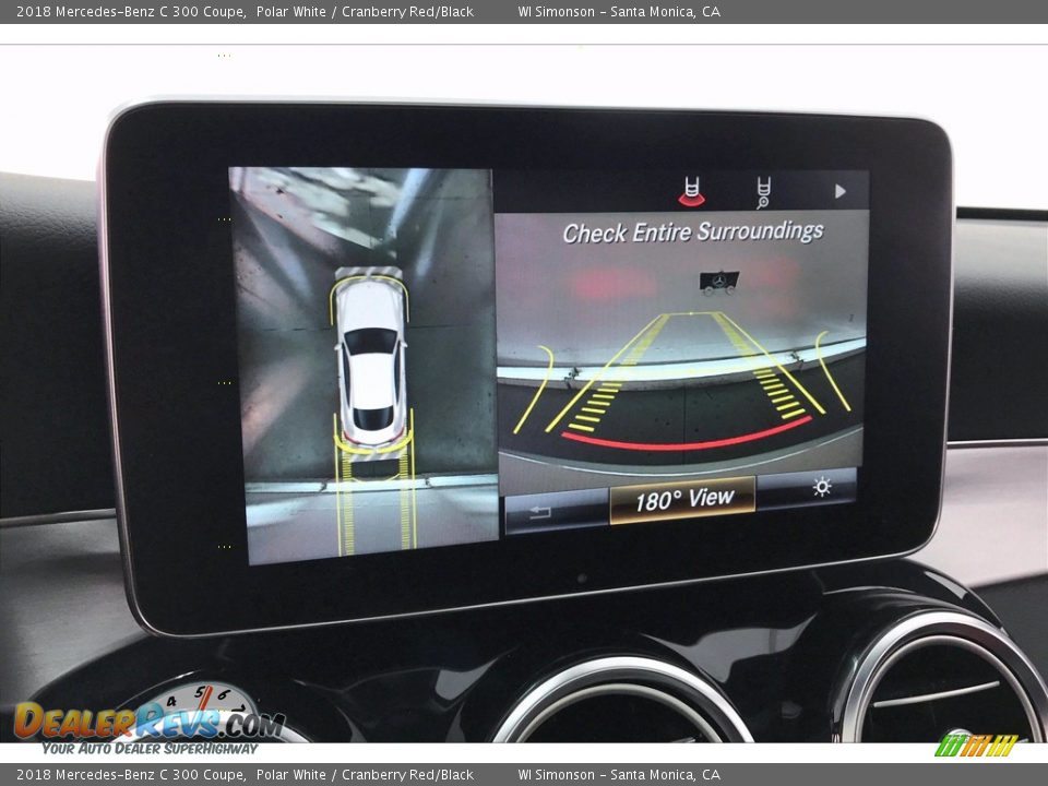 2018 Mercedes-Benz C 300 Coupe Polar White / Cranberry Red/Black Photo #24