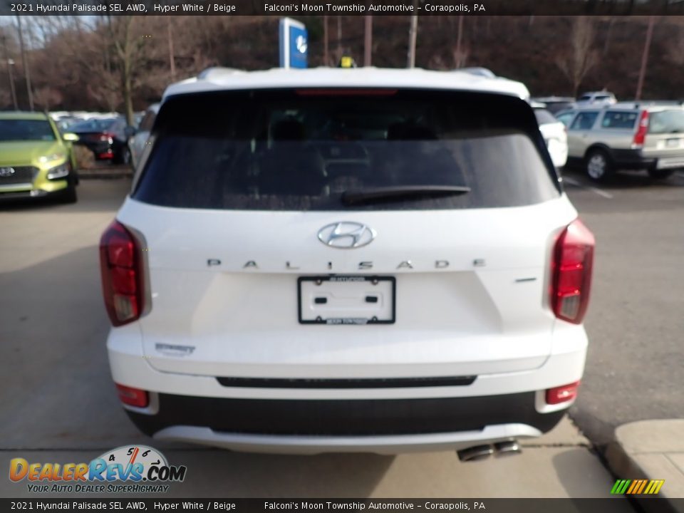 2021 Hyundai Palisade SEL AWD Hyper White / Beige Photo #3