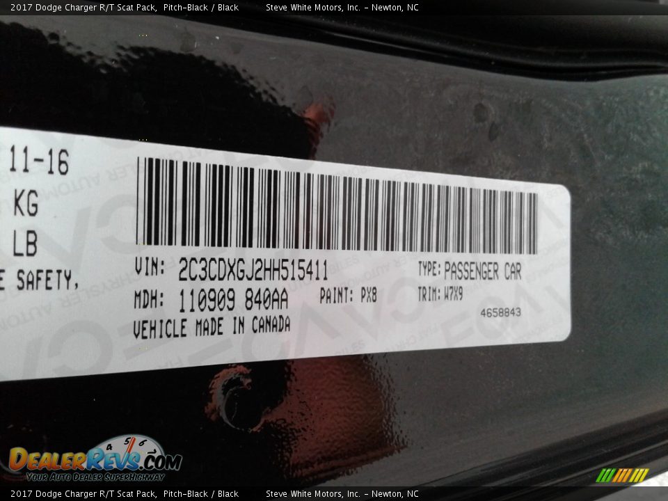 2017 Dodge Charger R/T Scat Pack Pitch-Black / Black Photo #29