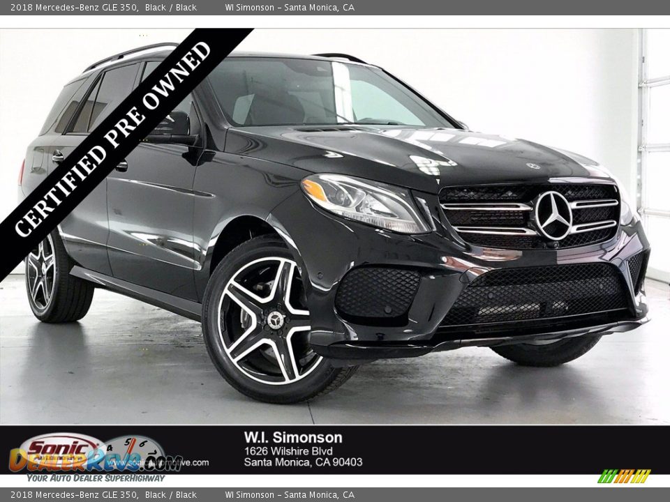 2018 Mercedes-Benz GLE 350 Black / Black Photo #1