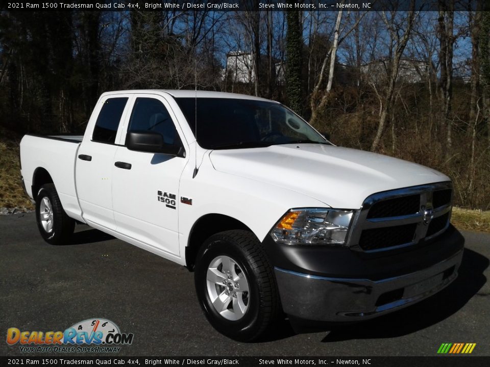 2021 Ram 1500 Tradesman Quad Cab 4x4 Bright White / Diesel Gray/Black Photo #4