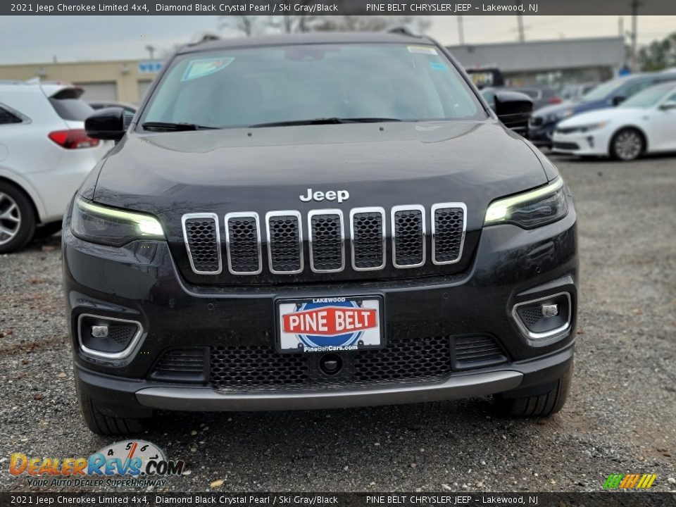 2021 Jeep Cherokee Limited 4x4 Diamond Black Crystal Pearl / Ski Gray/Black Photo #3