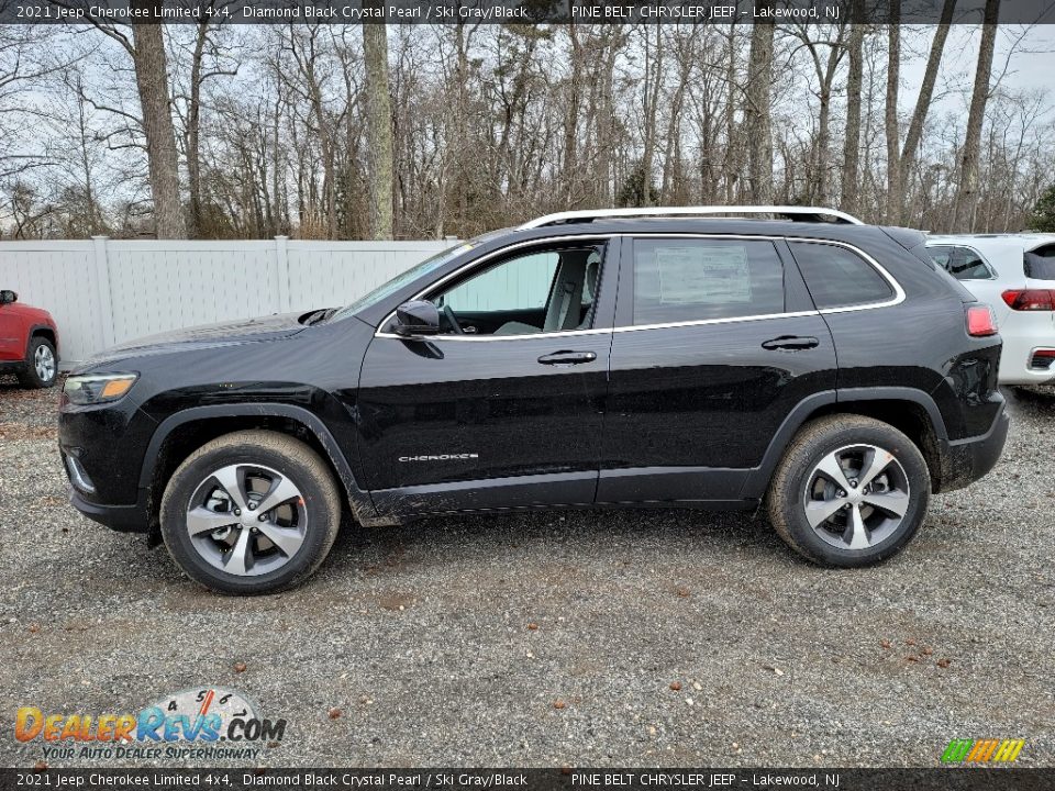 2021 Jeep Cherokee Limited 4x4 Diamond Black Crystal Pearl / Ski Gray/Black Photo #4