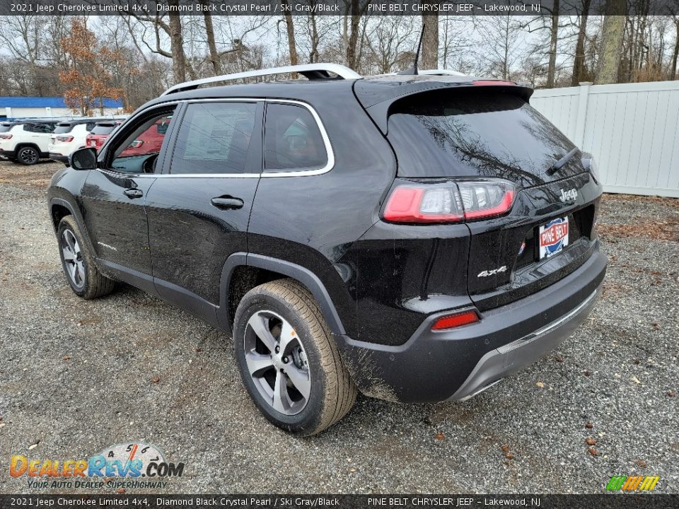 2021 Jeep Cherokee Limited 4x4 Diamond Black Crystal Pearl / Ski Gray/Black Photo #6