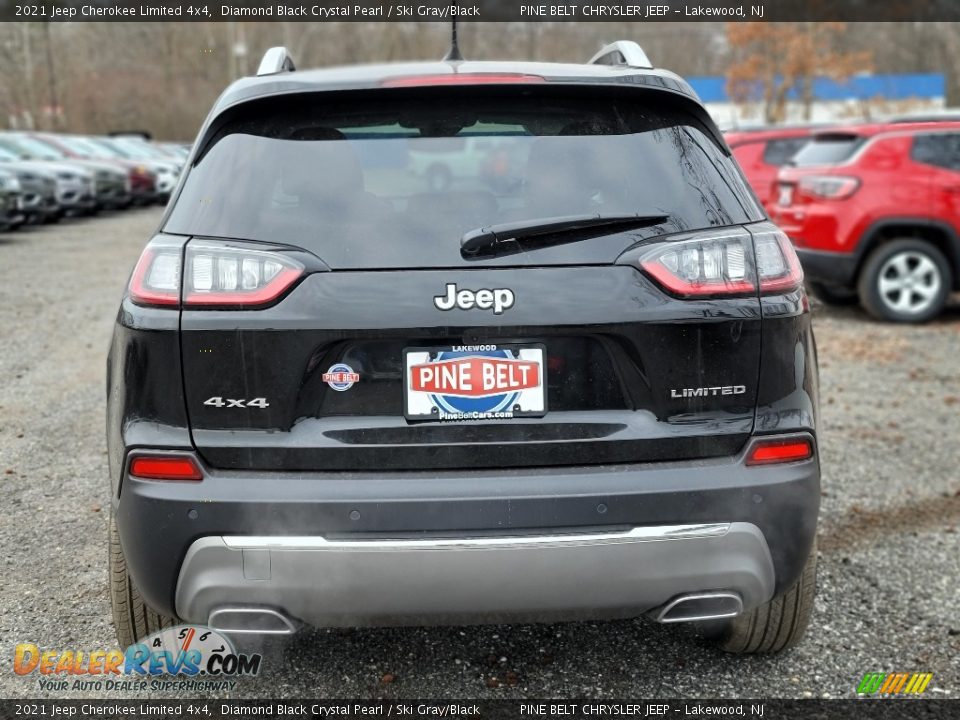 2021 Jeep Cherokee Limited 4x4 Diamond Black Crystal Pearl / Ski Gray/Black Photo #7