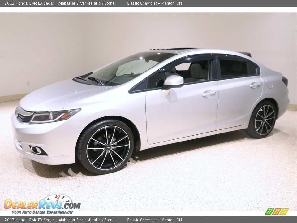 2012 Honda Civic EX Sedan Alabaster Silver Metallic / Stone Photo #3