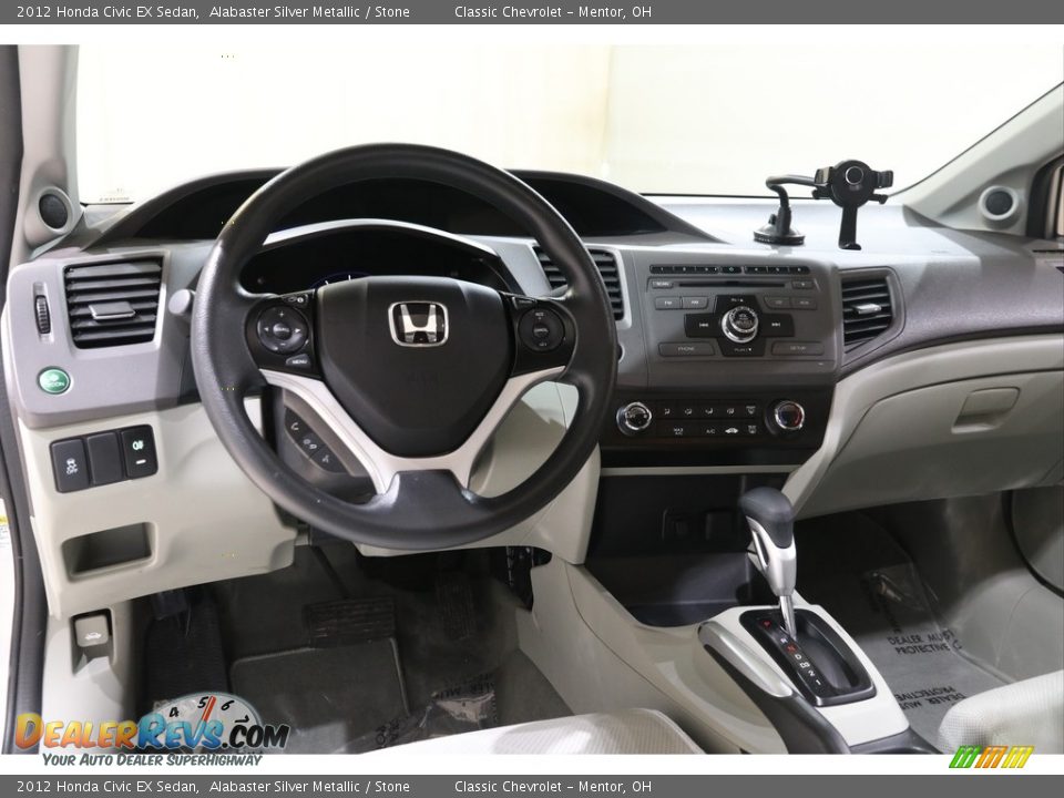 2012 Honda Civic EX Sedan Alabaster Silver Metallic / Stone Photo #6