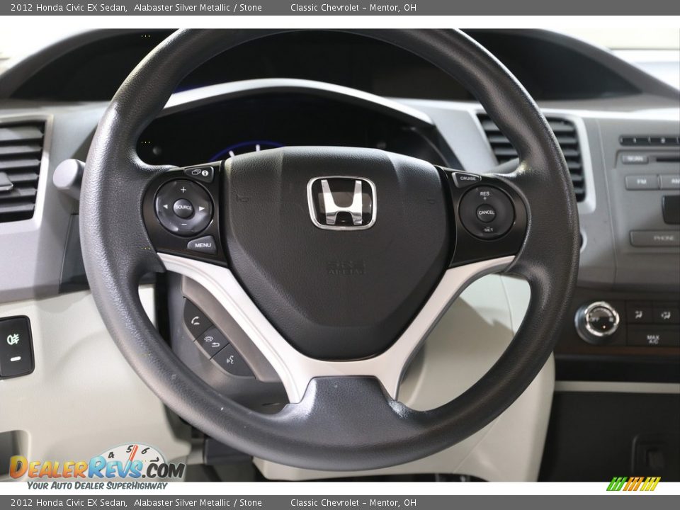 2012 Honda Civic EX Sedan Alabaster Silver Metallic / Stone Photo #7