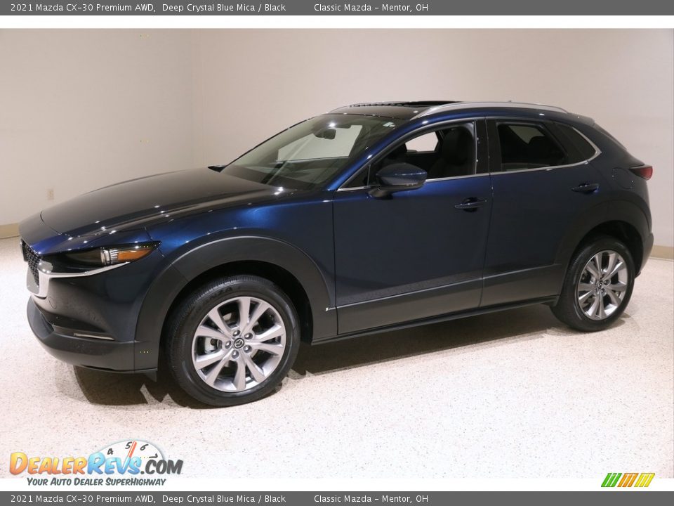 2021 Mazda CX-30 Premium AWD Deep Crystal Blue Mica / Black Photo #3