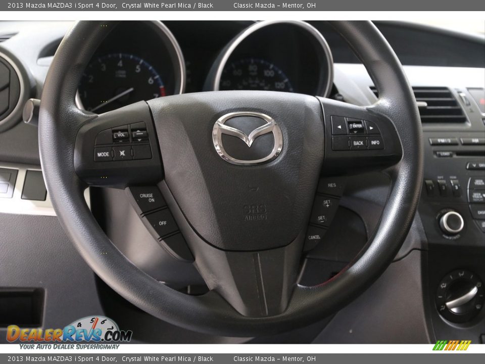 2013 Mazda MAZDA3 i Sport 4 Door Crystal White Pearl Mica / Black Photo #7
