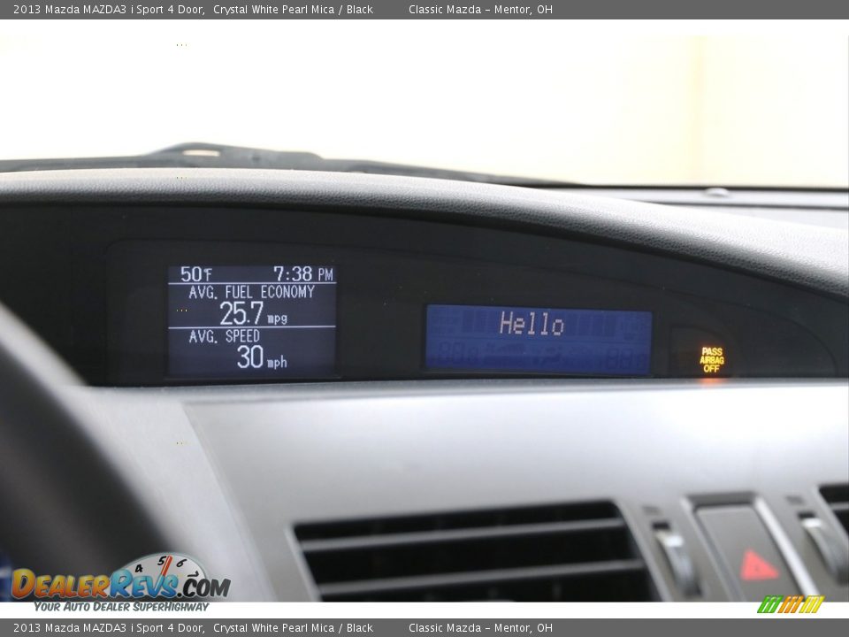 2013 Mazda MAZDA3 i Sport 4 Door Crystal White Pearl Mica / Black Photo #10