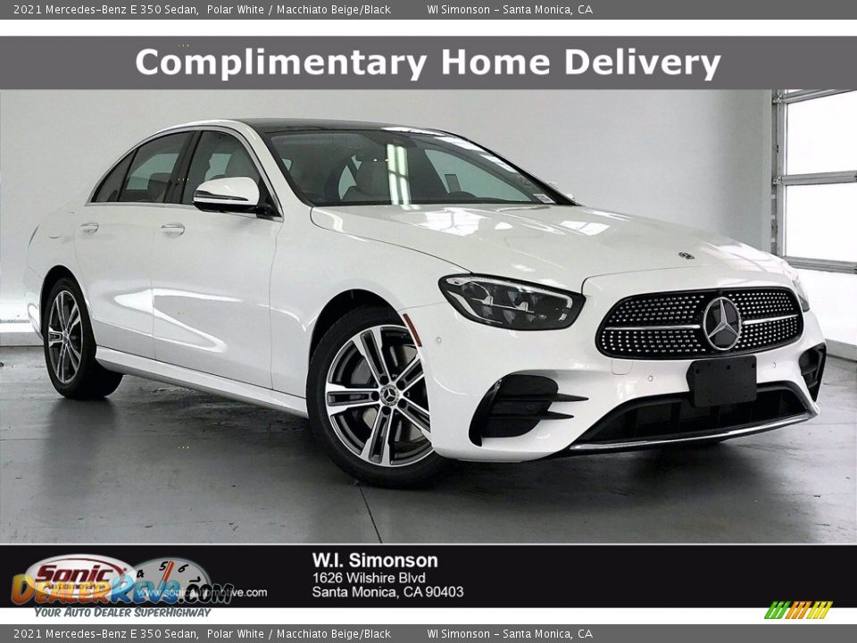 2021 Mercedes-Benz E 350 Sedan Polar White / Macchiato Beige/Black Photo #1