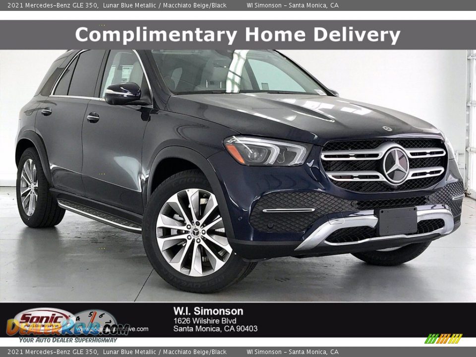 2021 Mercedes-Benz GLE 350 Lunar Blue Metallic / Macchiato Beige/Black Photo #1