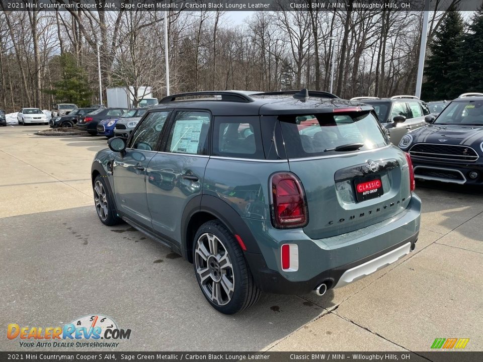 2021 Mini Countryman Cooper S All4 Sage Green Metallic / Carbon Black Lounge Leather Photo #2